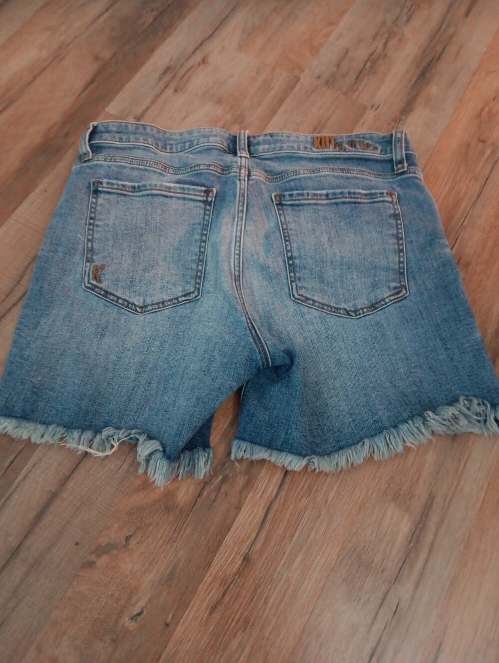 Kut from the Kloth Kity Boyfriend  Light Blue Distressed Denim Cutoff Shorts - Picture 6 of 6